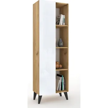 Obývací stěna Obývací stěna Skříňka pod TV Komoda Vysoké nohy Skandinávský styl Dub Craft Bílý lesk