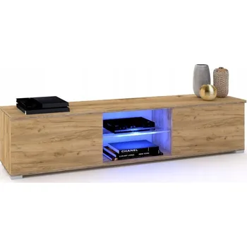 Komoda Gloria Stojací Skříňka pod TV Komoda Dub Craft LED 160
