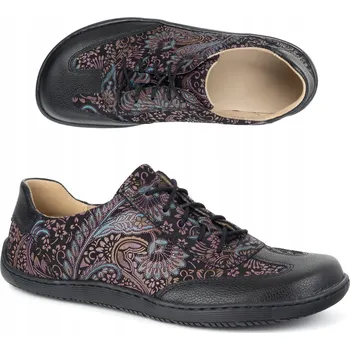 Dámská obuv Dámské barefoot kožené boty Thalia minimalistický potisk fialové 41