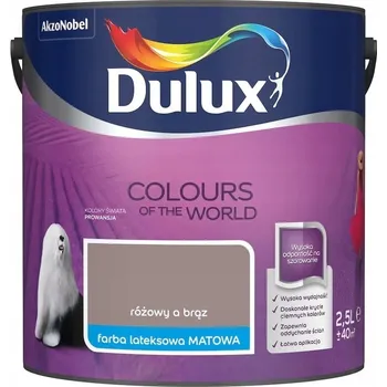 barva na zeď DULUX SVĚTA BARVA LATEXOVÁ NA STĚNY Růžová a Hnědá 2,5L