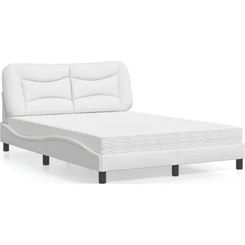 Postel Postel s matrací Hvar bílá 140 x 190 cm umělá kůže Bílá3208718