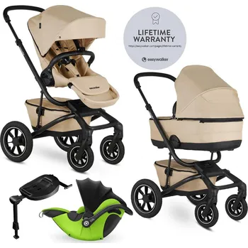 Kočárek EASYWALKER Kočárek kombinovaný Jimmey 2v1 Sand Taupe LITE AIR + KIDDY Evoluna i-size 2 + základna