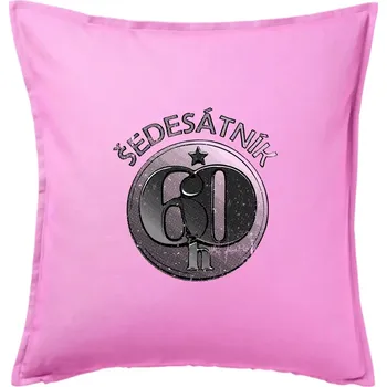 Polštář Šedesátník Československý - Polštář 50x50 - 50x50 - Pouze potah ( Růžová )