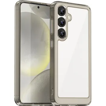 Hurtel Kryt Outer Space pro Samsung Galaxy S25 Edge s flexibilním rámem - průsvitný, černý