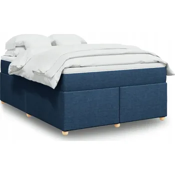 Ložnice Čalouněná dvoulůžková postel VidaXL 140x200 cm, odstíny modré