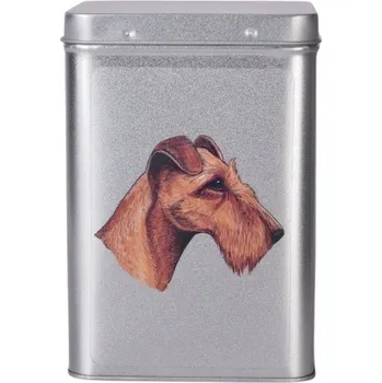 Dóza na potraviny Plechová dóza s obrázkem psa plemene irský teriér