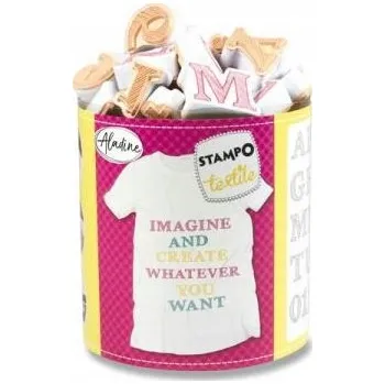 Dětské razítko Razítka na textil Aladine Abeceda - skicovaná 38 dílů