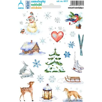 samolepka ARCH Vánoční samolepky - sněhulák s ptáčky