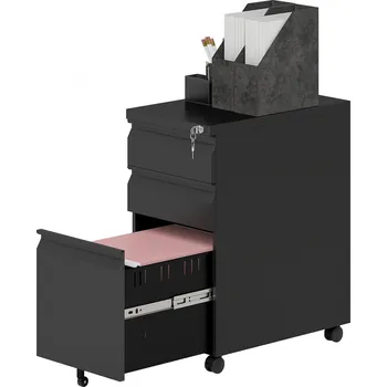 Kartotéka Pojízdná kartotéka se 3 zásuvkami 30 x 43,5 x 60 cm | černá