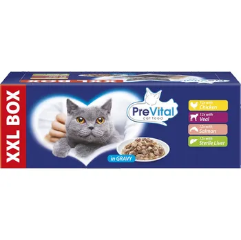 Krmivo pro kočku PreVital Kapsičky Krmivo pro kočky Mix Chutí v Omáčce 48x100g