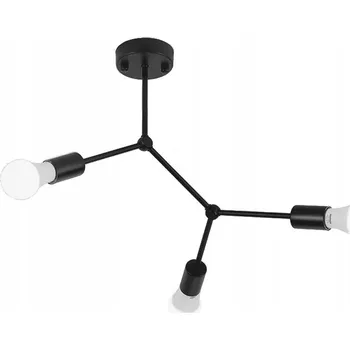 STROPNÍ SVÍTIDLO KLASICKÁ ČERNÁ KOVOVÁ LOFT 3xE27