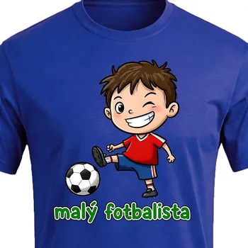 Chlapecké tričko Dětské tričko Malý fotbalista - velikost 122, Barva Modrá