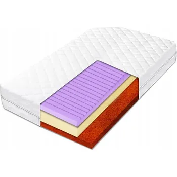 Matrace Pěnová Matrace 160x200 zónovaná hr kokos 25cm středně tvrdá přírodní H3