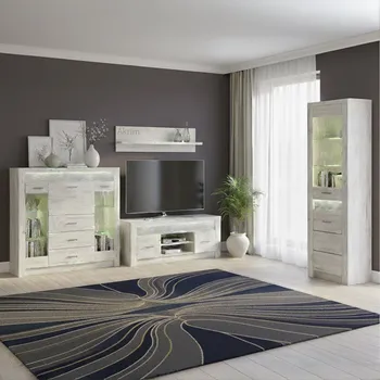 Obývací stěna Obývací stěna INDIANAPOLIS k | sestava D | kraft bílý