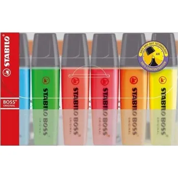 Zvýrazňovač Sada 6 barev Zvýrazňovač Stabilo BOSS.
