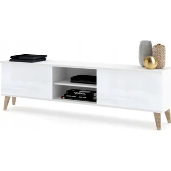 Komoda TV stolek / Komoda bílá lesklá Skandinávský styl 180 cm