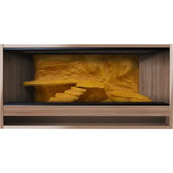 Teraristika ReptiEye Terárium z lamina 110x50x50 tmavý dub s 3D stěnou – varianta G Varianta terária: terárium s úkrytem