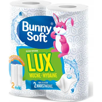 Utěrka Papírové utěrky celulóza BunnySoft v balení 2 ks bílé