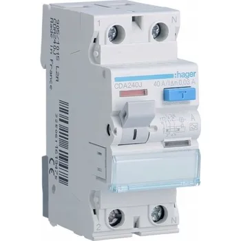 Proudový chránič Proudový chránič 2P 40A 0,03A typ A CDA240J Hager