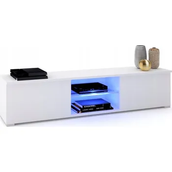 Komoda Bílá TV skříňka GLORIA Komoda Stolek Stojící LED