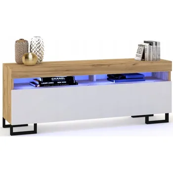 Komoda TV stolek / Komoda Play Craft Bílá, Černé nohy 120 cm