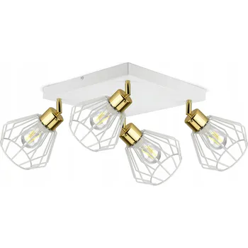 Lampa Stropní Svítidlo Lustr LOFT Drátěný Bílý Zlatý