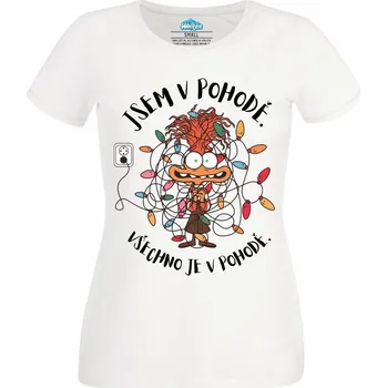 Dámské tričko Vánoce pod Napětím (Velikost: 4XL, Barva: Bílá)