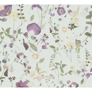 Tapeta A.S. Création | Vliesová tapeta na zeď PintWalls 39746-3V 0,53 x 10,05 m | zelená, fialová, krémová + Zelená, fialová, krémová vliesová tapeta na stěnu 397463V v rozměru 0,53 x 10,05 m