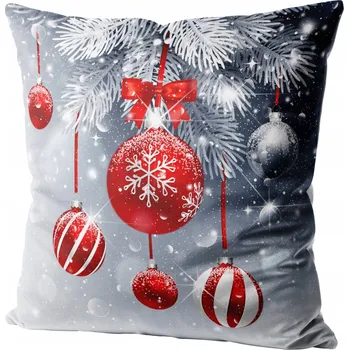 Polštář VELUROVÝ POVLEK NA DEKORAČNÍ POLŠTÁŘ 40X40 VÁNOČNÍ