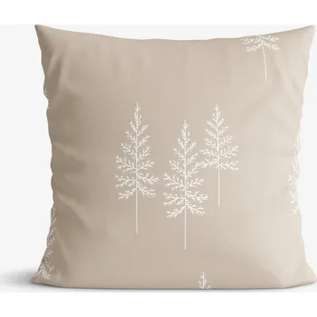 Povlak na dekorativní polštářek Vánoční bavlněný povlak na polštář - Severské stromky 40 x 60 cm