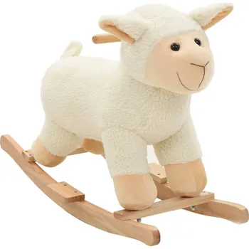 Houpací kůň vidaXL Houpací plyšová ovečka 78 x 34 x 58 cm bílá