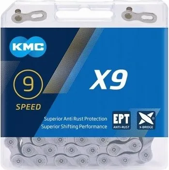 Řetěz na kolo Řetěz KMC X9 EPT, 114 článků, 6,6 mm, 9rychlostní