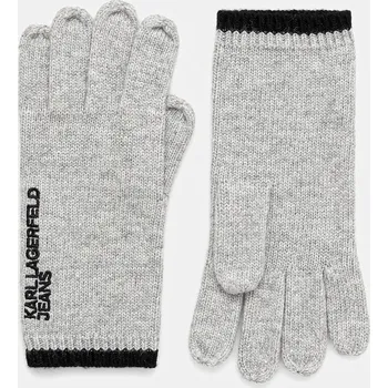 Rukavice Rukavice z vlněné směsi Karl Lagerfeld Jeans A4W33090 šedá 09X, vel. L