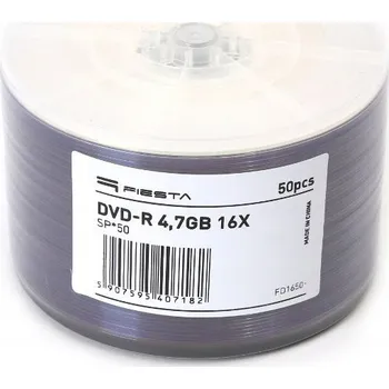 Optické médium FIESTA DVD-R 4,7GB 16X Balení 50 kusů (SP*50) 40718