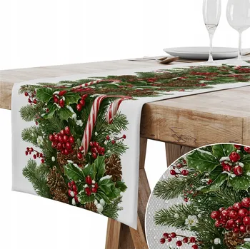 ubrus UBRUS BĚHOUN 40x220 HLADKÝ VÁNOČNÍ DEKORATIVNÍ 487