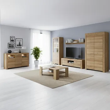 Obývací stěna Obývací stěna se skříní SKY | 6 dílů | sestava D | 335 cm + 155 cm + 63x103 cm | riviera