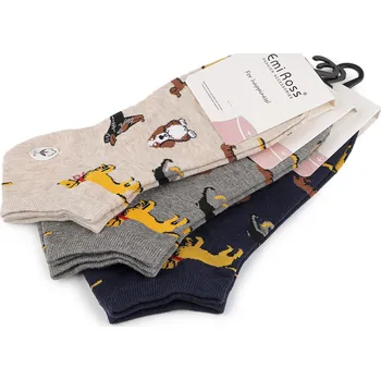 Dámské ponožky Bavlněné ponožky kotníkové psi Emi Ross unisex, barva 1 (vel. 35-38) mix náhodných barev