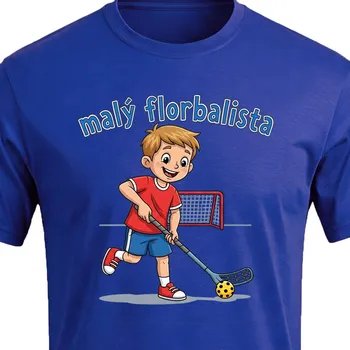 Chlapecké tričko Dětské tričko Malý florbalista - velikost 152, Barva Modrá