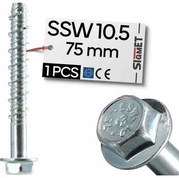 Vrták Šrouby do betonu Sigmet 10,5 x 75 mm 1 ks