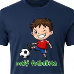 Dětské tričko Malý fotbalista - velikost 152, Barva Tmavě modrá