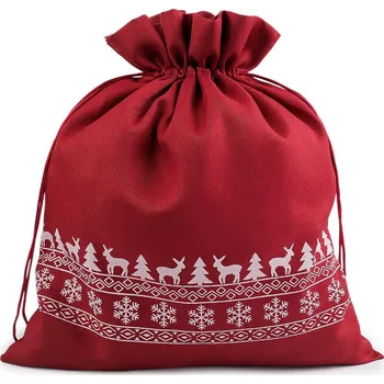 Vánoce Vánoční dárkový pytlík 30x35 cm Varianta: 5 (23) červená tmavá, Balení: 10 ks
