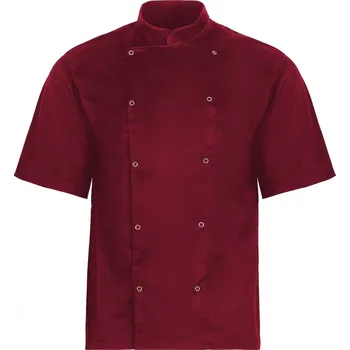 Gastro oděv Kuchařská Mikina - Bordó (vínová) - Krátký rukáv - Velikost S