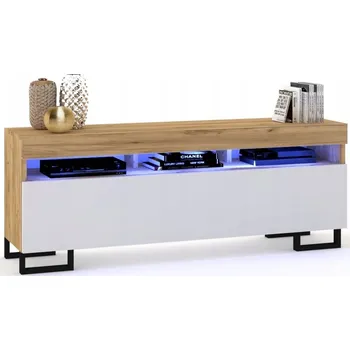 Komoda TV stolek / Komoda Play Craft Bílá, Černé nohy, 180 cm