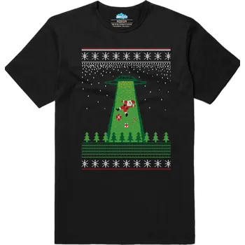 Pánské tričko Pánské tričko Únos Santy Clause UFO Ugly Sweater (Velikost: XXL, Barva: Černá)