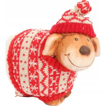 Obraz Keramická ovečka ve skandinávském svetříku 15 cm