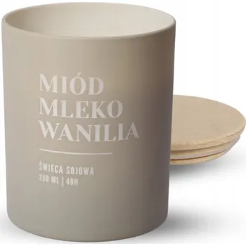 Svíčka Tradiční sójová svíčka Med Mléko Vanilka Vosk i Knot 1 ks