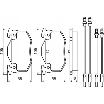 Brzdová destička BRZDOVÉ DESTIČKY PŘEDNÍ NÁPRAVY BOSCH CITROEN BX 1982-1994
