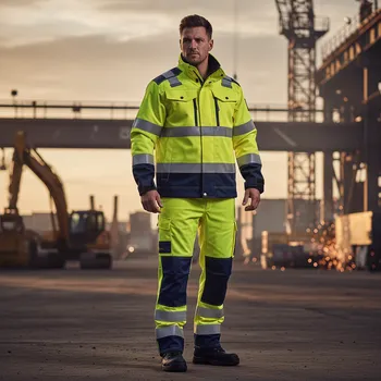 pracovní bunda Portwest Blůza BIZFLAME DROMORE Hi-Vis Multi Norm, žluto/modrá Velikost XL žlutá/navy