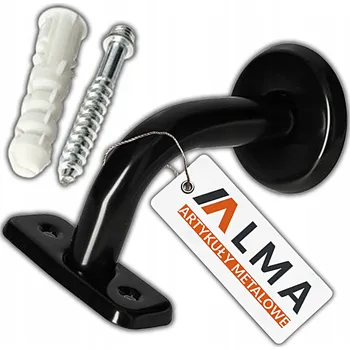 OCELOVÉ DRŽÁKY PRO MONTÁŽ MADLA TRALKY SCHODIŠTĚ UPEVNĚNÍ ČERNÁ SADA