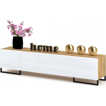 Komoda TV stolek Komoda Police Dub Craft Bílý Lesk